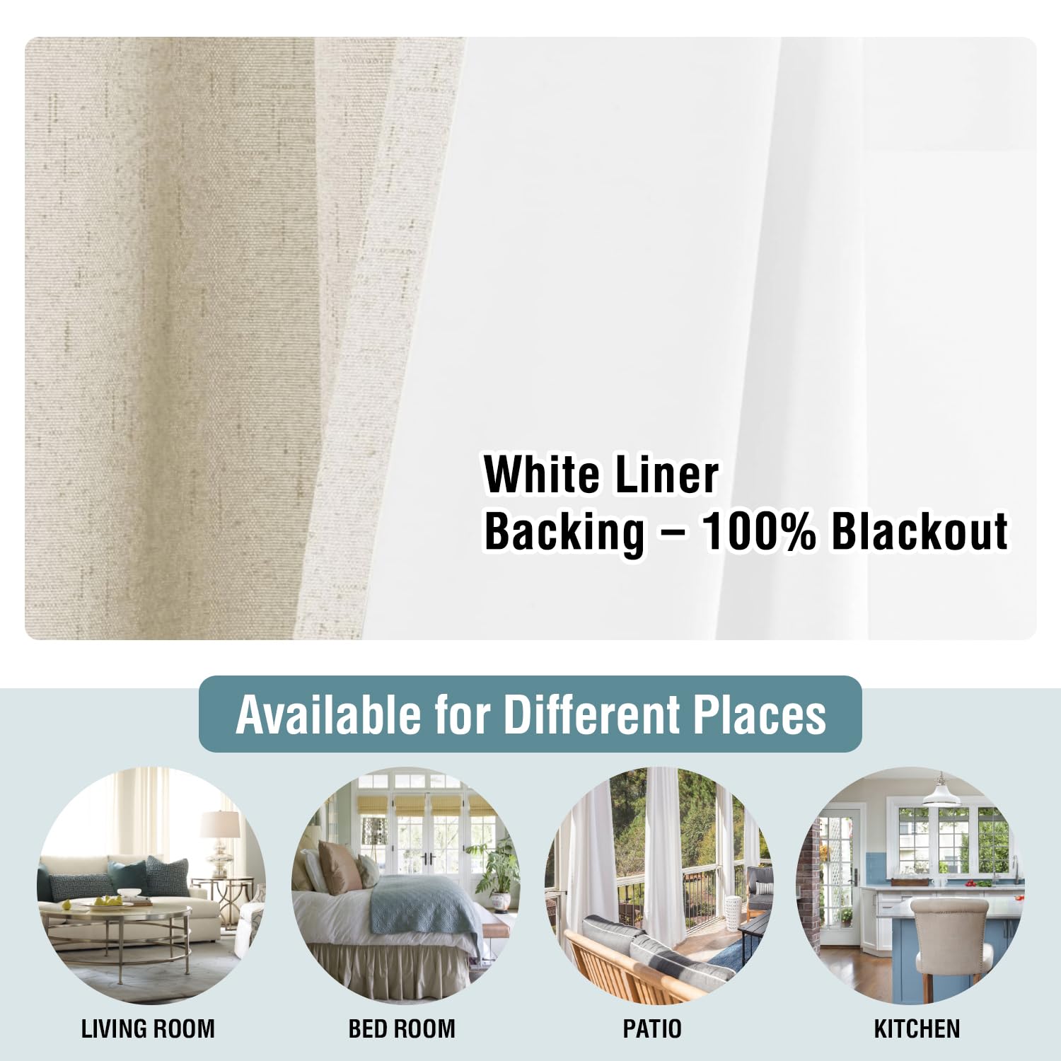 H.Versailtex 100% Blackout Curtains For Bedroom Thermal Insulated Linen Textured Curtains Heat And Full Light Blocking Drapes Li