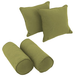 Blazing Needles Corded Twill Throw Pillows (Set Of 4), Sage
