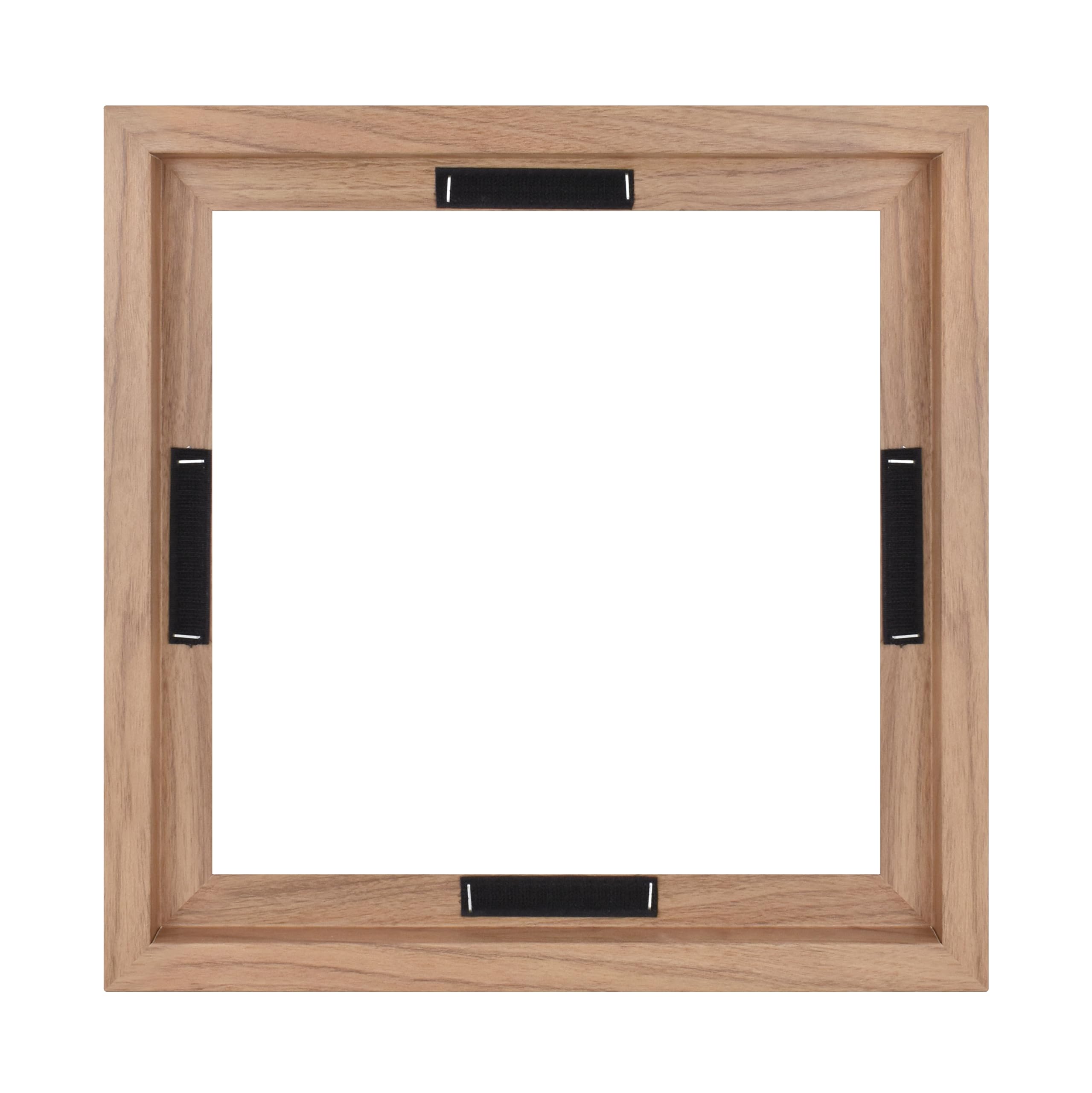 MCS Canvas Float Frames 12x12 Frame, Walnut Woodgrain Square Frame for Finished Canvases, Vertical & Horizontal Wall Hanging Fra