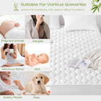 Grt California King Mattress Protector Waterproof, Rayon From Bamboo, Cooling Quilted Fitted Mattress Pad, Noiseless Waterproof