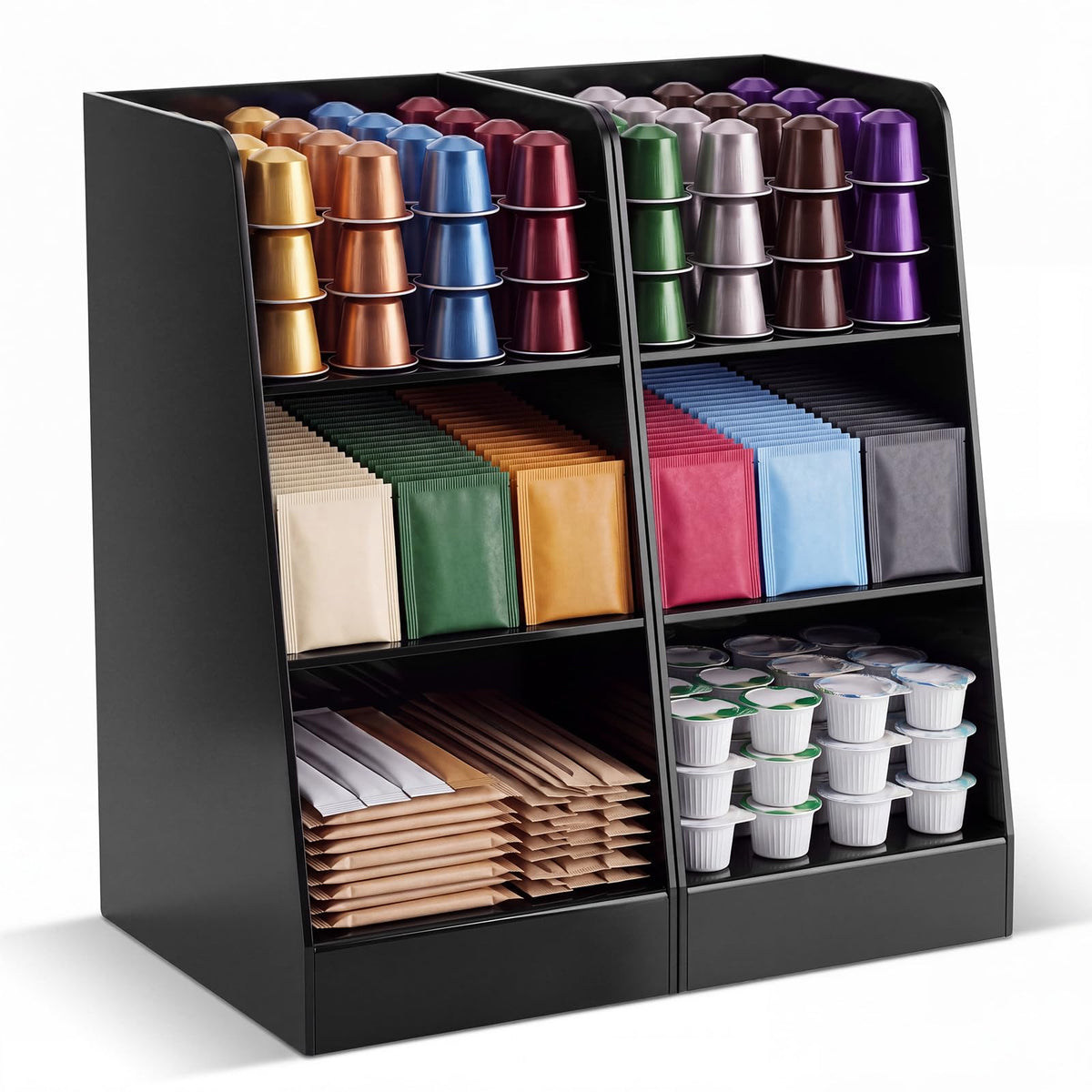 2 Pcs Acrylic Coffee Bar Organizer, Simple, 12.01 x 7.48 x 5.31 Inches