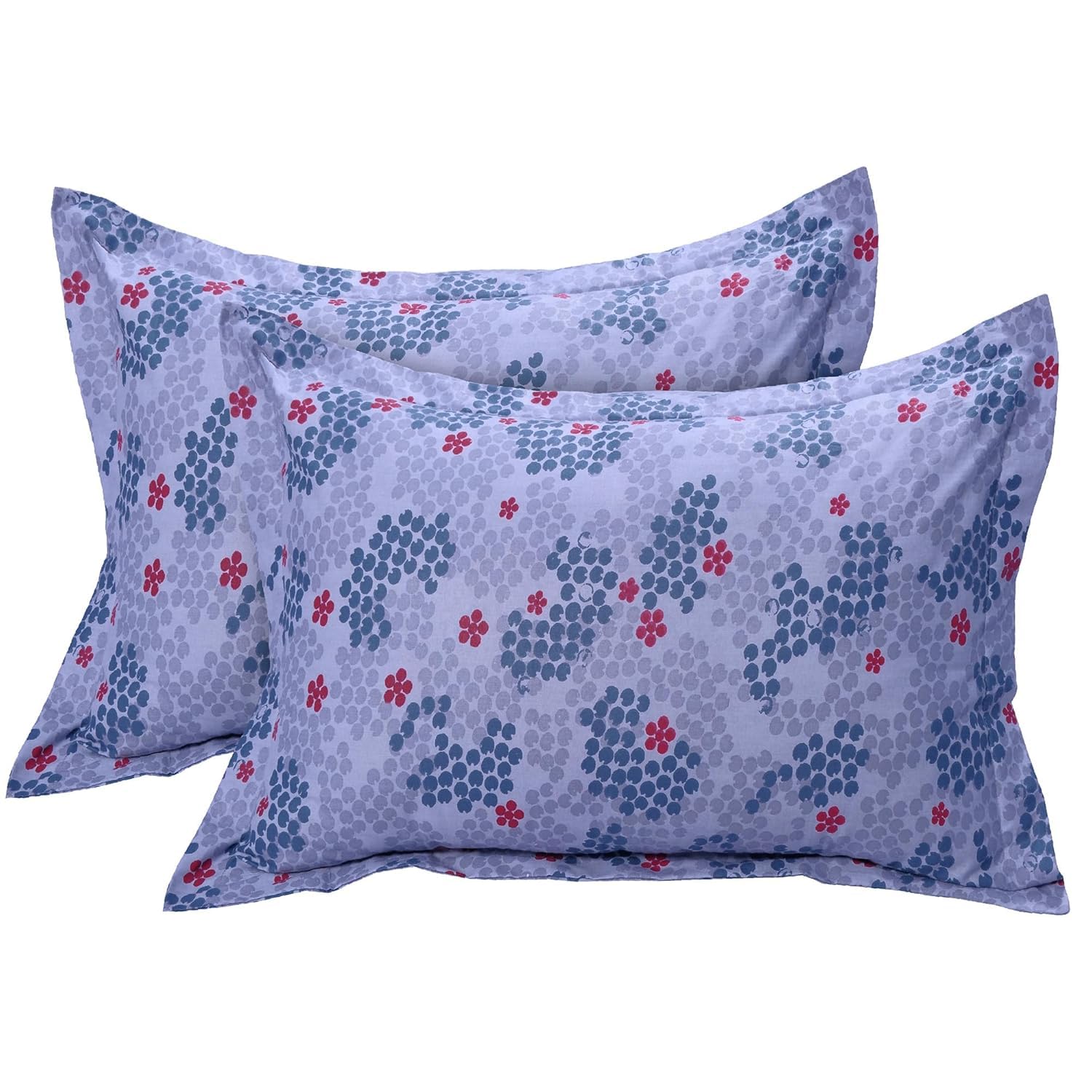 Huesland By Ahmedabad Cotton 144 Tc Pure Cotton Pillow Cover Set Of 2  Blue