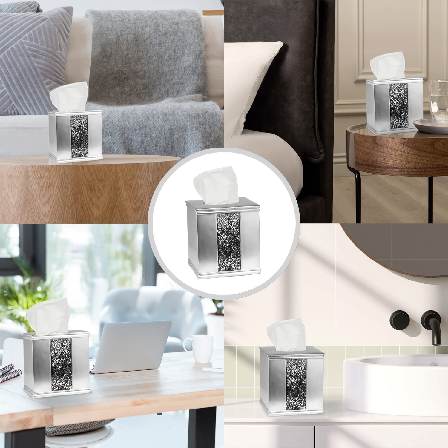 Popular Bath Silver Sinatra, Tissue Box