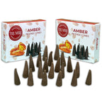 Amber Incense Cones - Total 20 Cone Incense - Dual Pack of 10 Insence Cones - Incense Cones Scented - Cone Incense Scents - Inse