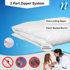 National Allergy Premium 100% Cotton Duvet Comforter Protector - Twin Size - 66'' X 86'' - White - Breathable 300 Thread Count H