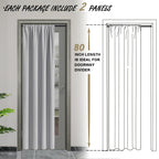 Jiuzhen 80 Inch Length Door Curtains For Doorway Privacy Insulated Blackout Curtains With Tiebacks Rod Pocket Room Divider Curtain Cover For Bedroom Closet Door, Set Of 2, 42 X 80 Inch, Silver Grey