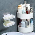 WEZOSHINET Wall Shelves (2 Pc with 2 Soap Cases) Round Corner Kitchen Bathroom Shelf SelfAdhesive Sticker Hooks Multipurpose Wa