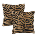 Perinsto Tiger Texture Print Throw Pillow Covers Set Of 2 Animal Skin Pattern Decorative Pillowcases Soft Cushion Covers For Sof