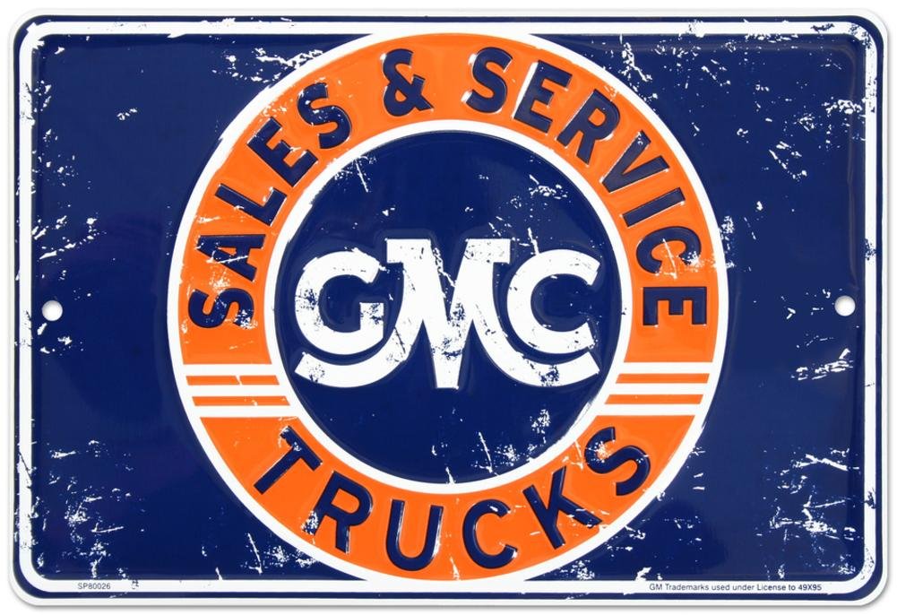 GMC Sales Tin Sign 12 x 8in