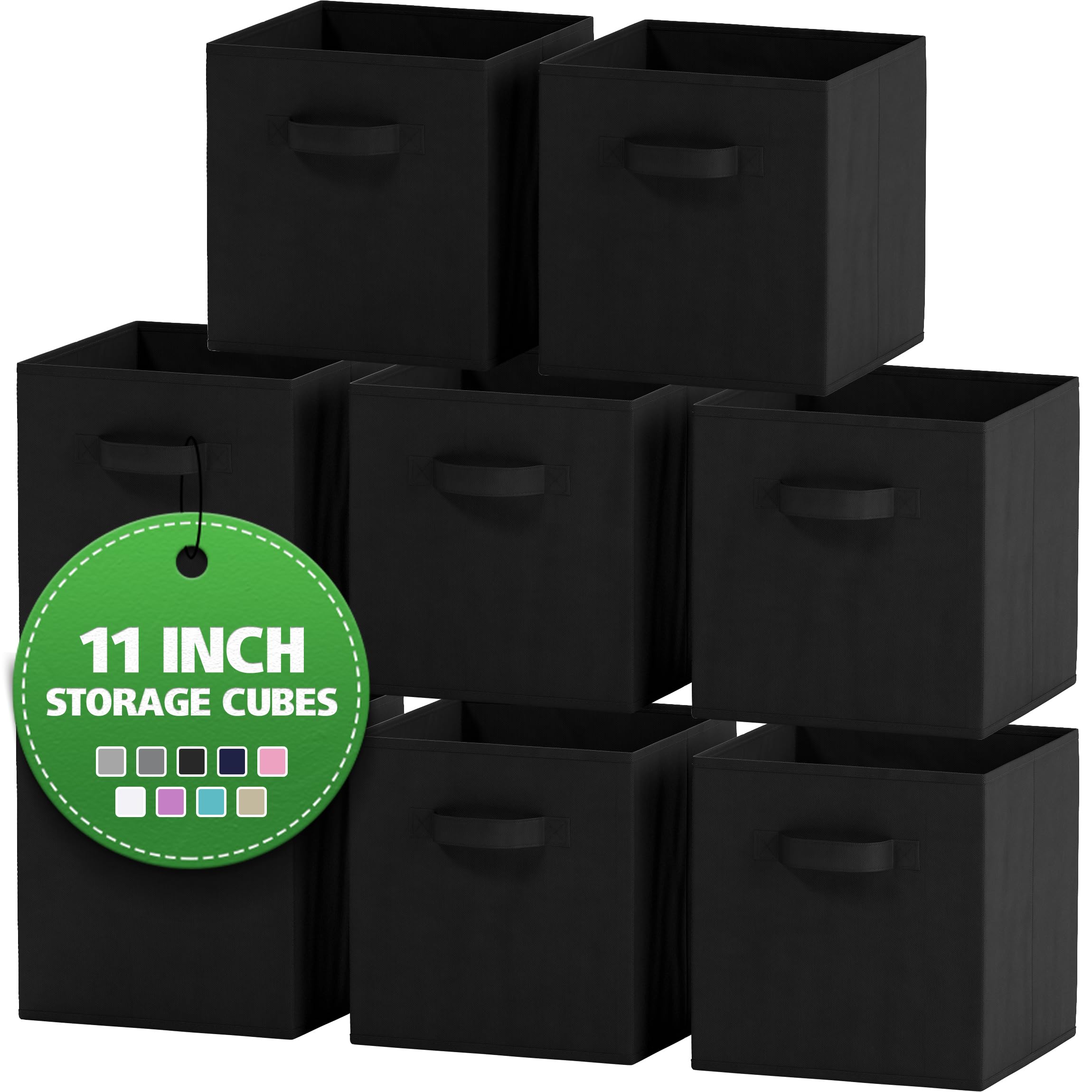 Fabric Storage Cubes for Cube Organizer - 8 Pack Heavy Duty Beige Storage Bins - 11 Inch Cube Storage Bin, Use As A Clothes Stor