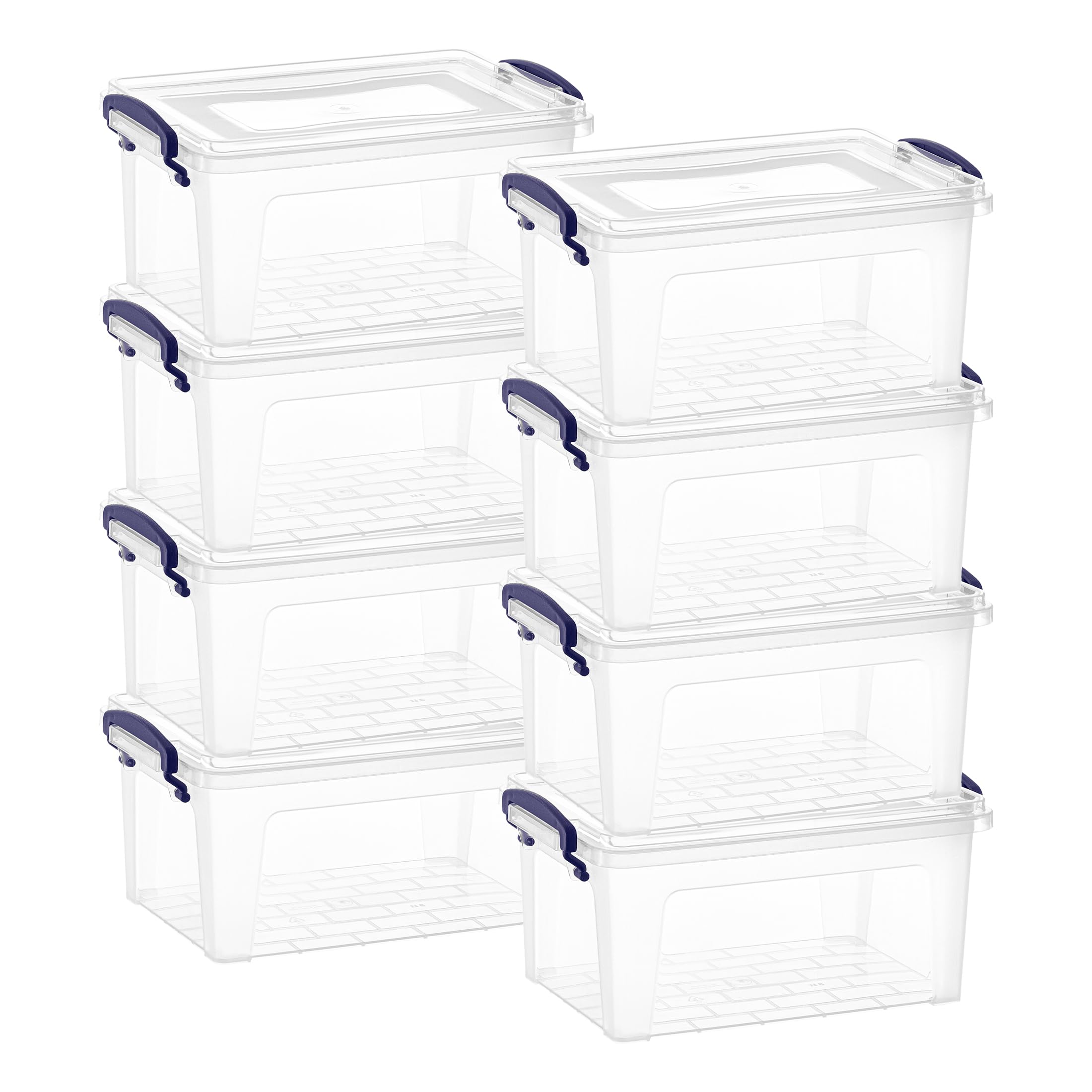 Superio Storage Bins with Lids- Clear Boxes for Organizing, Stackable Plastic Containers- BPA Free, Non-Toxic, Odor Free, Organi
