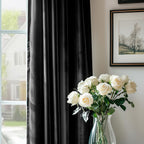 Lazzzy Velvet Black Curtains 72 Inches Long Thermal Insulated Drapes For Bedroom Living Room Darkening Window Treatments Rod Pocket 2 Panels