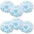 WYZworks Set of 6 - Blue Polka DOT 14 - (6 Pack) Tissue Pom Poms Flower Party Decorations for Weddings, Birthday, Halloween, Bri