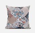 HomeRoots White Pink Floral Zippered Suede Throw Pillow