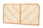 Baxton Studio Sakina Modern Bohemian Natural Brown Rattan Queen Size Wall-Mount Headboard