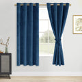 DWCN Velvet Blackout Curtain Panels - Navy Blue Grommet Top Thermal Insulated Bundleable Window Treatment Set Home Decor Modern 