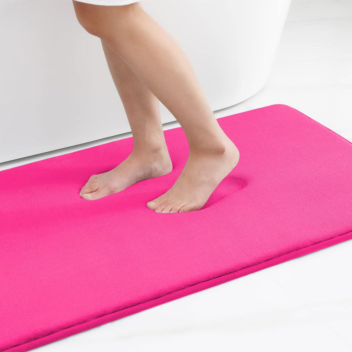 Smiry Memory Foam Bath Mat 36 x 24, Extra Soft Absorbent Bathroom Rugs Non Slip Bath Rug Runner for Shower Bathroom Floors, Deep