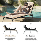 Chair, 72    X 22    X Chaise Lounge W/4 String Ties, Thickened, Tufted Patio Recliner For Outdoor Indoor Cushions, 1 Count (Pac