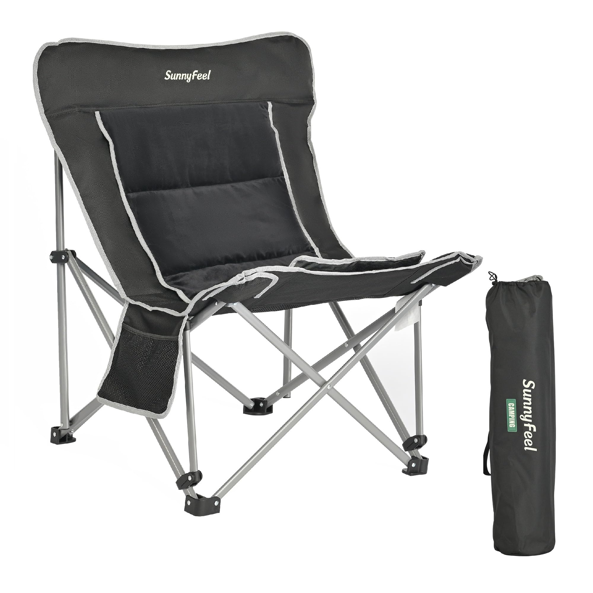 SUNNYFEEL Oversized Camping Folding Chair for Outdoor Camp with Cup Holders & Carry Bag, Versatile Indoor-Outdoor Comfy Butterfl