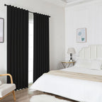 Joydeco Blackout Curtains For Bedroom 96 Inches Long,Back Tab/Rod Pocket 100% Blackout Living Room Drapes, Textured Thermal Insu