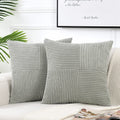 Fancy Homi 2 Packs Grey Decorative Throw Pillow Covers 18X18 Inch For Living Room Couch Bed Sofa, Rustic Farmhouse Boho Home Dec