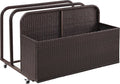 Crosley Furniture Palm Harbor Wicker Outdoor Storage Pool Caddy for Toys, Floats, Patio Furniture Cushions, Brown
