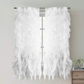 Sweet Home Collection SHRPNL-63-WHT-2PK Sheer Voile Vertical Ruffled Window Curtain Panel 50 X 63, White, 63 x 50