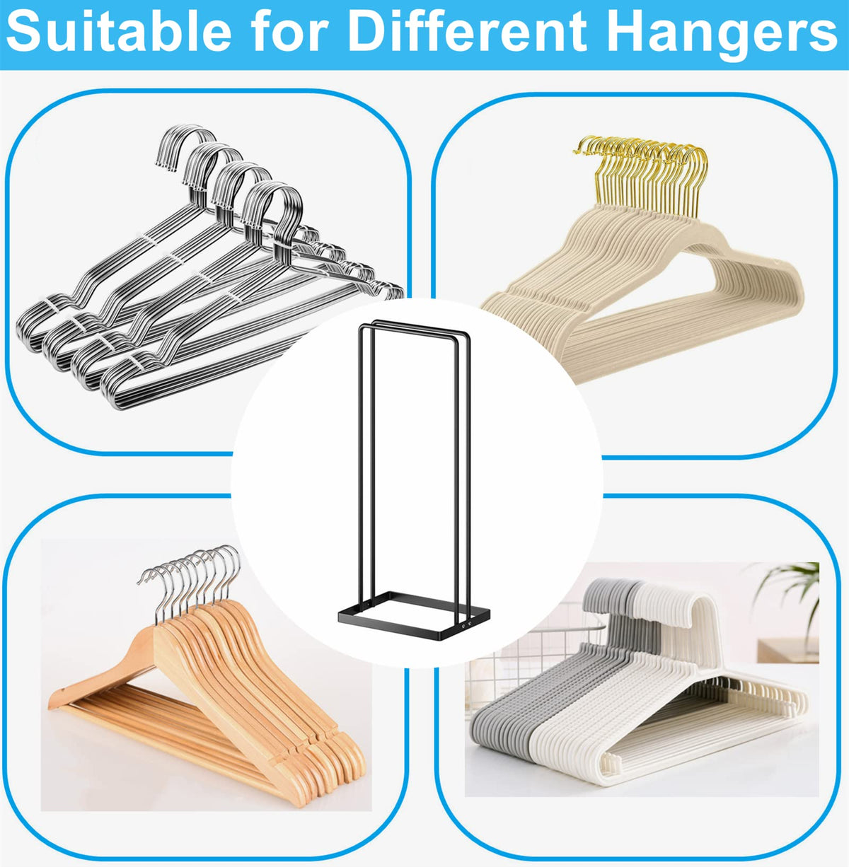 Hanger Stacker 2 Pack, Clothes Hanger Holder Organizer For Closet Laundry Room,Coat Hanger Organizer Stacker For Wire Hangers,Ha