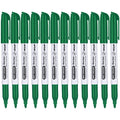 Sfaih Fine Tip Dry Erase Markers - 12 Pack Green Whiteboard Erasable Markers Bulk For Kids Adults, Ideal For Classroom School Of