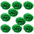 WYZworks Set of 10 - Green 12 - (10 Pack) Tissue Pom Poms Flower Party Decorations for Weddings, Birthday, Bridal, Baby Showers,