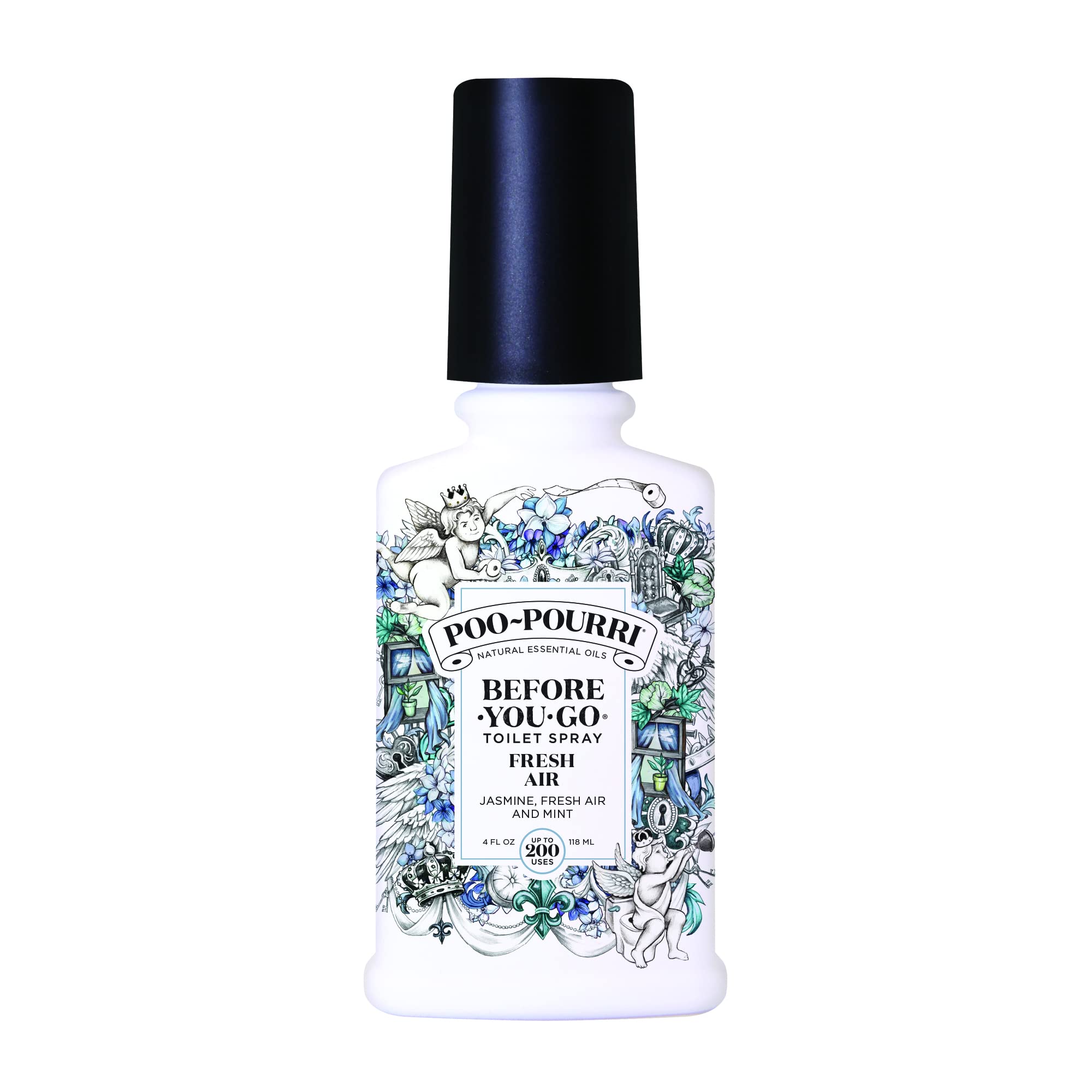 Poo-Pourri Before-You-Go Toilet Spray, Fresh Air, 4 Fl Oz - Jasmine, Fresh Air and Mint
