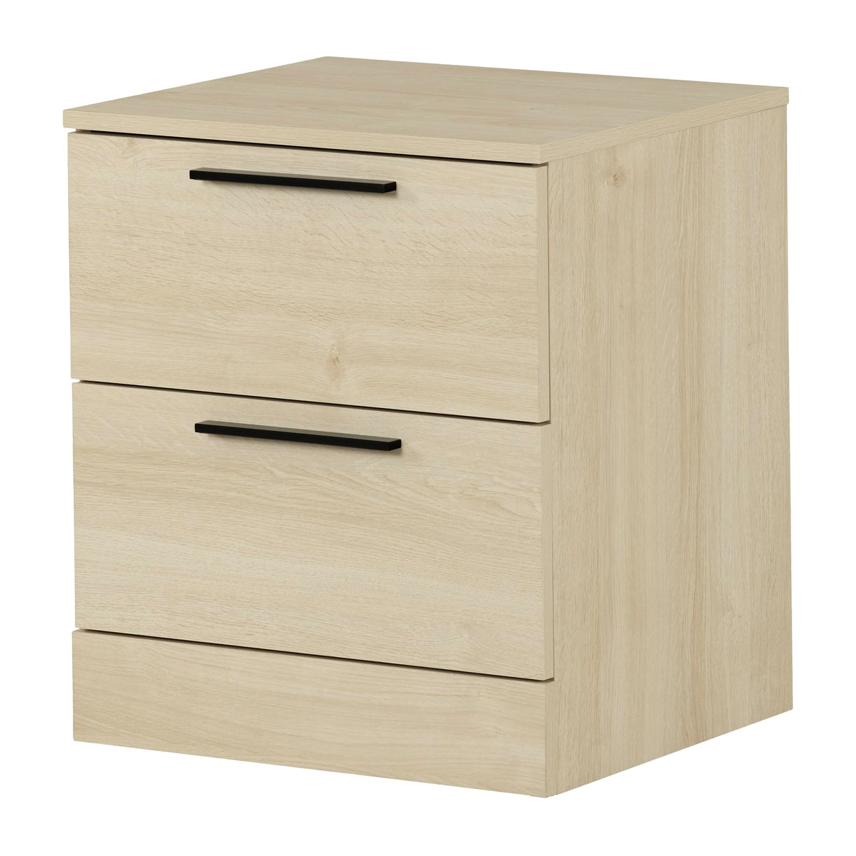 South Shore Furniture Step One Essential 2-Drawer Nightstand, Bleached Oak