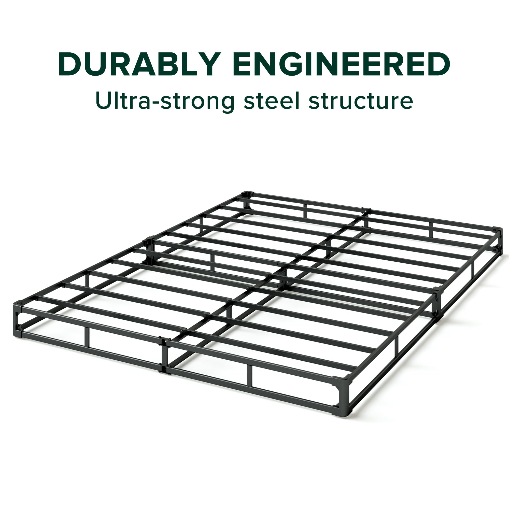 Zinus 5 Inch Wonderbox(Tm) Smart Box Spring, Quick Assembly Mattress Foundation, Durable Metal Frame, King, Grey