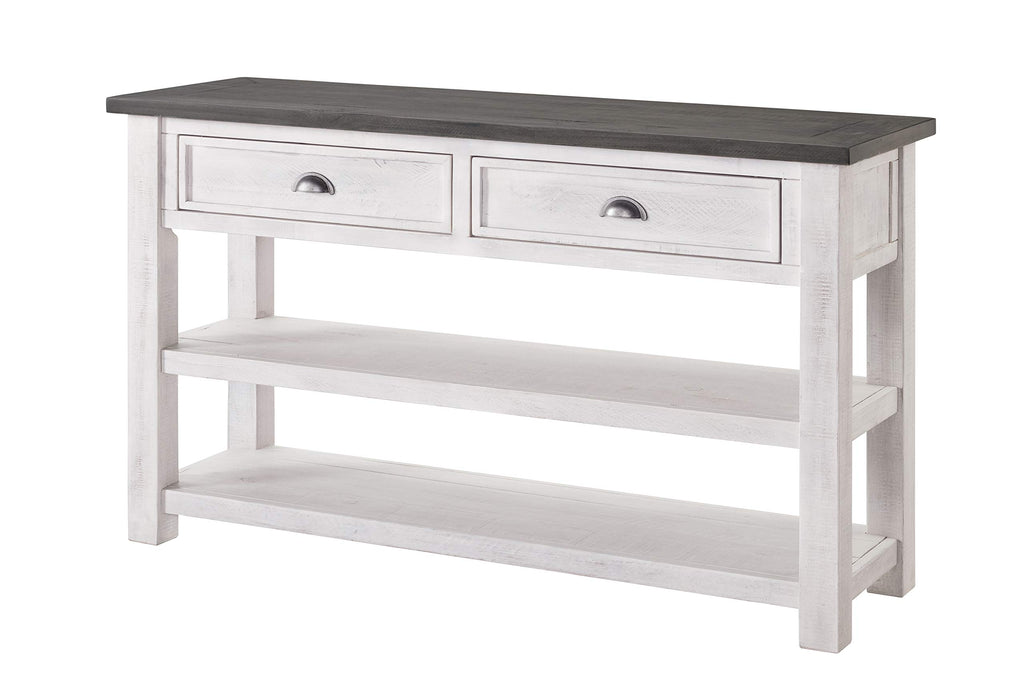 Martin Svensson Home Monterey Solid Wood Sofa Console Table White With Grey Top