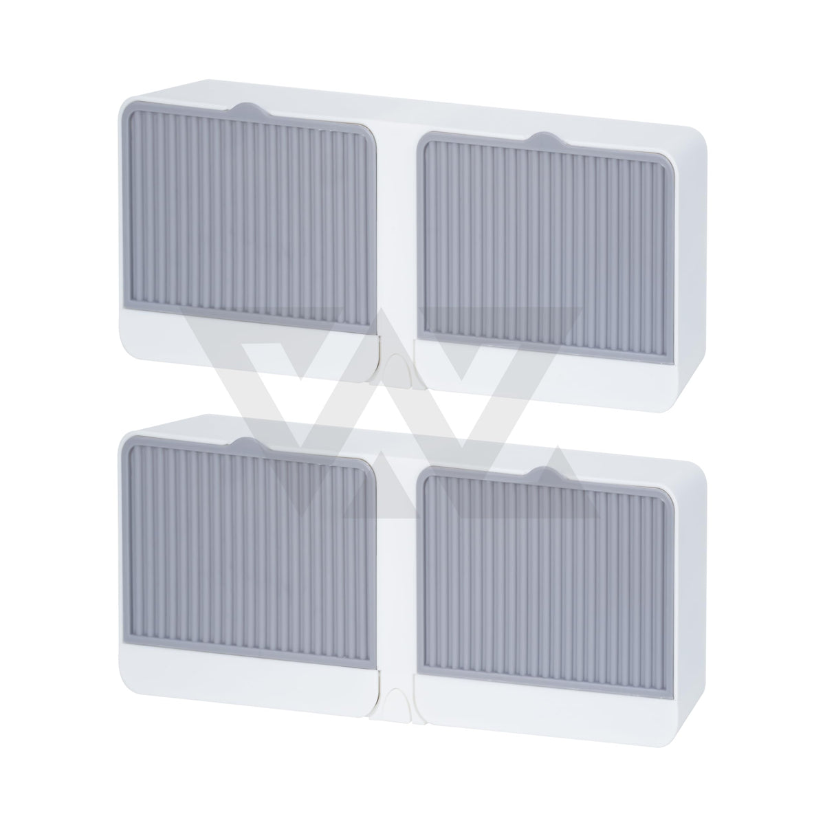 WZA Plastic [Pack of 2] New Creative Wall Mounted Soap Box with Lid Double Grids Soap Draining Rack Bathroom Soap Holder, Double