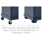 Crosley Furniture Madison Madison Kitchen Island, Microwave Stand, Coffee Bar, with Storage Shelves and Drawers, Navy