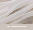 Pi Sheer Curtain 108 Inches Long,Light Window Drapery Soft Airy Voile With Rod Pocket For Living Room/Bedroom/Patio Door/Sliding Glass Door 2 Panels(W42Xl108-2Pc,Beige)