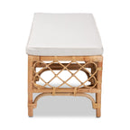 Baxton Studio Orchard Benches & Banquettes, White/Natural Brown, 48 x 18.13 x 18.25