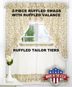 Ellis Curtain Clarice 52-By-12 Inch Ruffled Valance, Violet