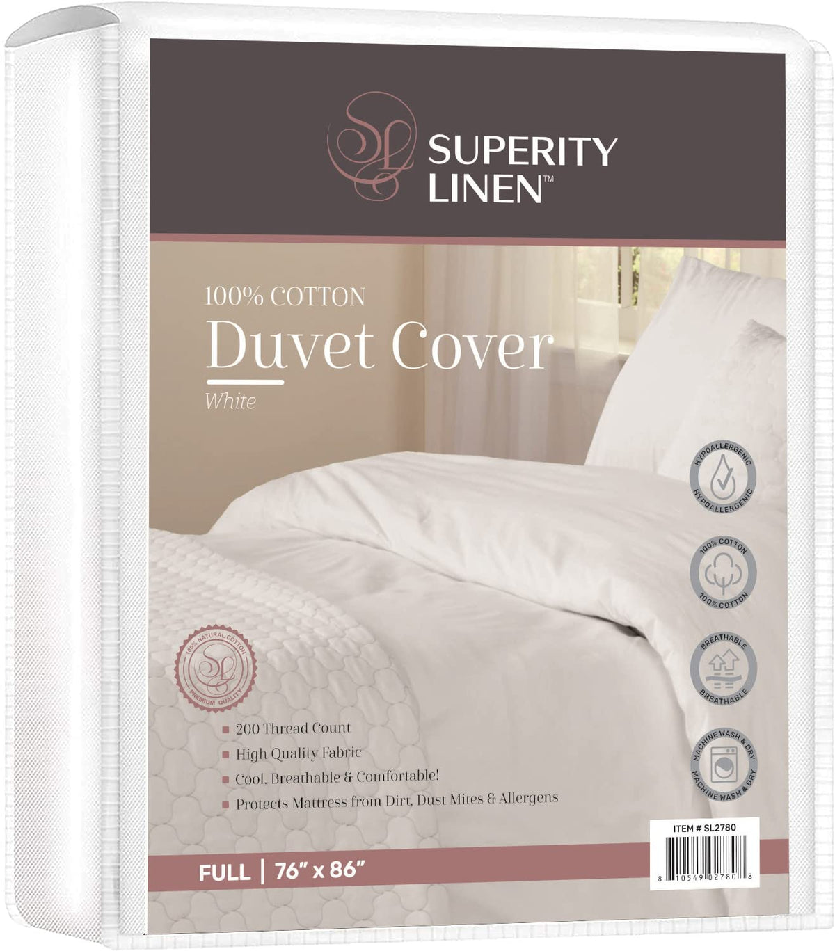 Superity Linen Duvet Cover Full Size - Soft, Breatheable, Comfortable, And Allergy Free - Protects Comforter Against Dust, Dirty