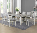Steve Silver Furniture Canova 7pc Marble Dining Table Set, incl. with 78-Inch Rectangular Marble Dining Table and 6 Gray Velvet Dining Side Chairs, 78" L x 42" W x 30" H, White, Grey