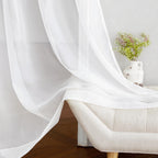 Nicetown Sheer Curtains Panels For Bedroom - Soft Ivory Voile Drapes Balance Light For Nursery/Living Room (2 Panels, W54 X L72