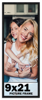 9x21 Frame Black Picture Frame - Complete Modern Photo Frame Includes UV Acrylic Shatter Guard Front, Acid Free Foam Backing Boa