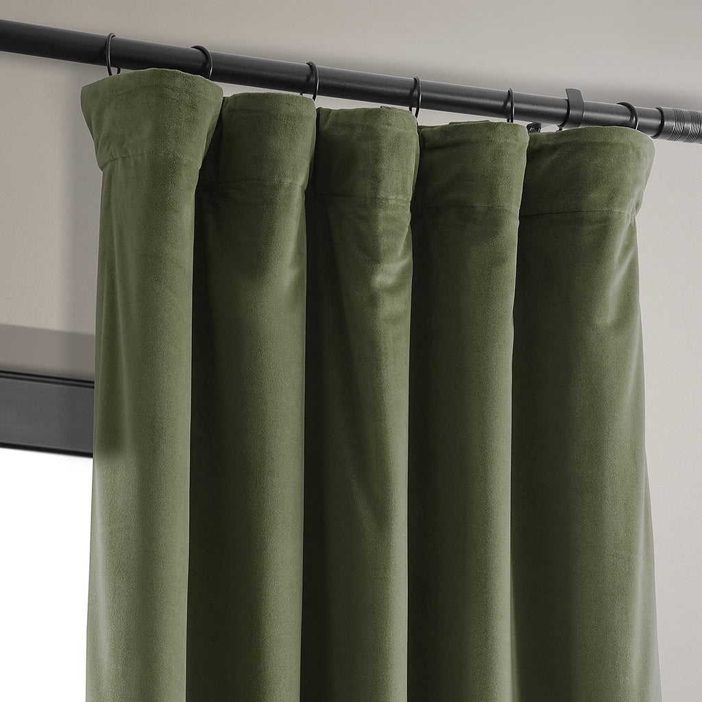 Hpd Half Price Drapes Signature Velvet Thermal Blackout Curtains For Living Room 84 Inch Long (1 Panel) Rod Pocket Insulated Blackout Curtains For Bedroom Window Curtains, 50W X 84L, Hunter Green