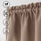 Hiasan Valance Curtains For Kitchen Blackout Thermal Insulated Solid Window Curtain Valance, Cappuccino, 60 X 18 Inches, 1 Panel