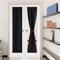 Nicetown Side Door Window Curtains - French Door Curtains For Kitchen Window, Privacy Door Shades For Sidelight Curtains, Thermal Insulated Door Window Covering, W12 X L72, Black, 1 Panel