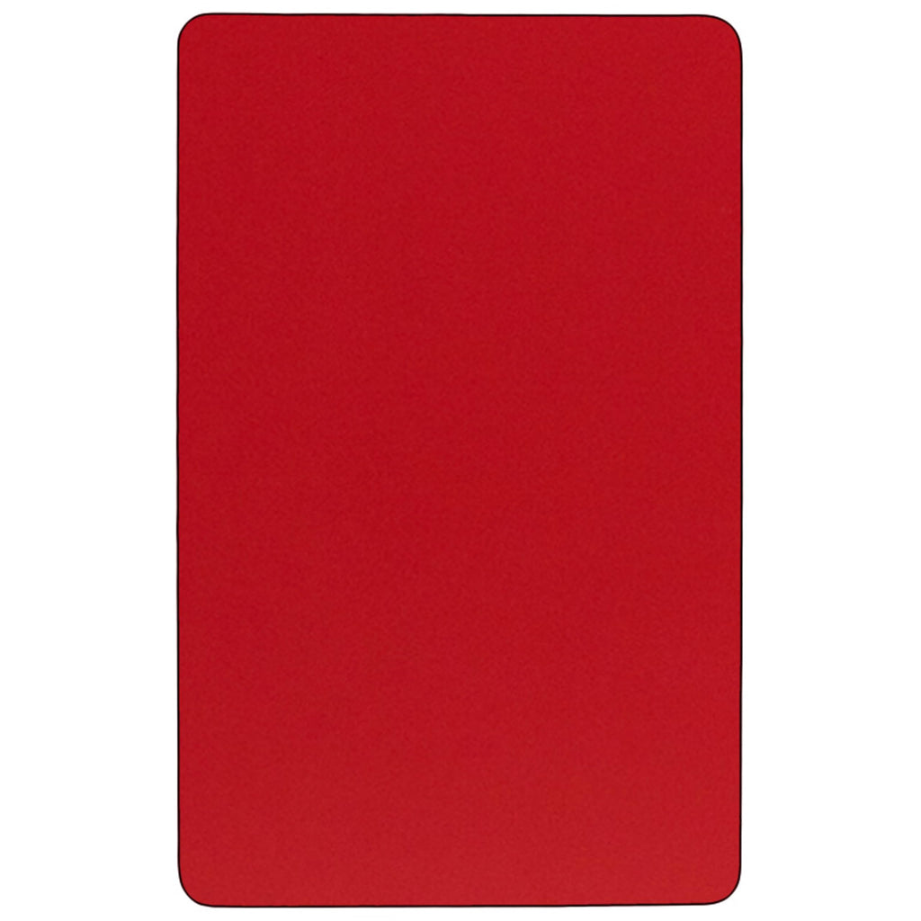 Flash Furniture 24''W x 60''L Rectangular Red HP Laminate Activity Table - Height Adjustable Short Legs