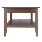Ergode Wood Santino Coffee Table | Contemporary Oyster Gray Finish | Solid Wood Frame | Wide Lower Shelf for Storage | 40' W x 22.64' D x 18.03' H