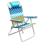 Sunnyfeel Extra Wide 28' Folding Beach Chair 5 Position Lay Flat, Portable 17' Tall Camping Chair With Cup Holder For Outdoor/Lawn/Trip/Picnic, Lightweight Foldable Sand Chairs For Adults (Wave)