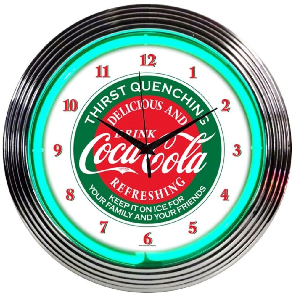Neonetics Drinks Coca Cola Evergreen Neon Wall Clock, 15
